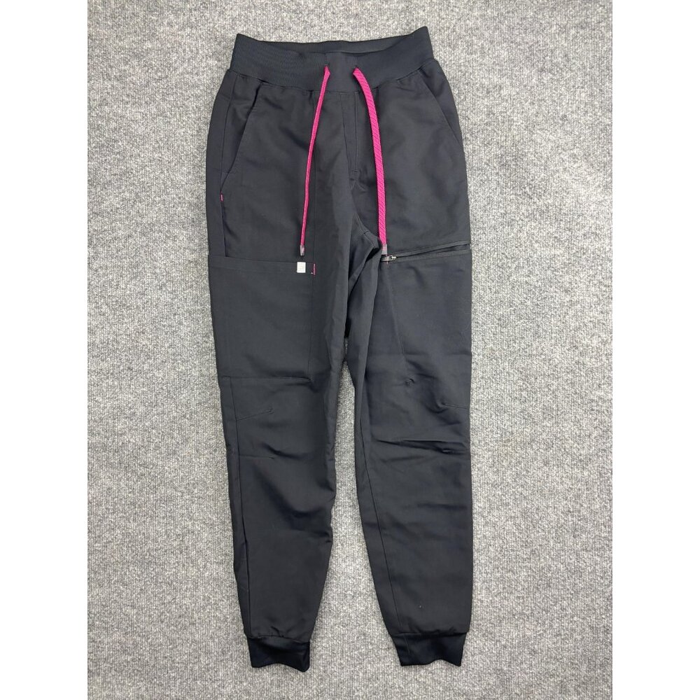 Fabletics Jogger Pants Womens XXS Black‎ Woven Zip Pocket Drawstring Athleisure